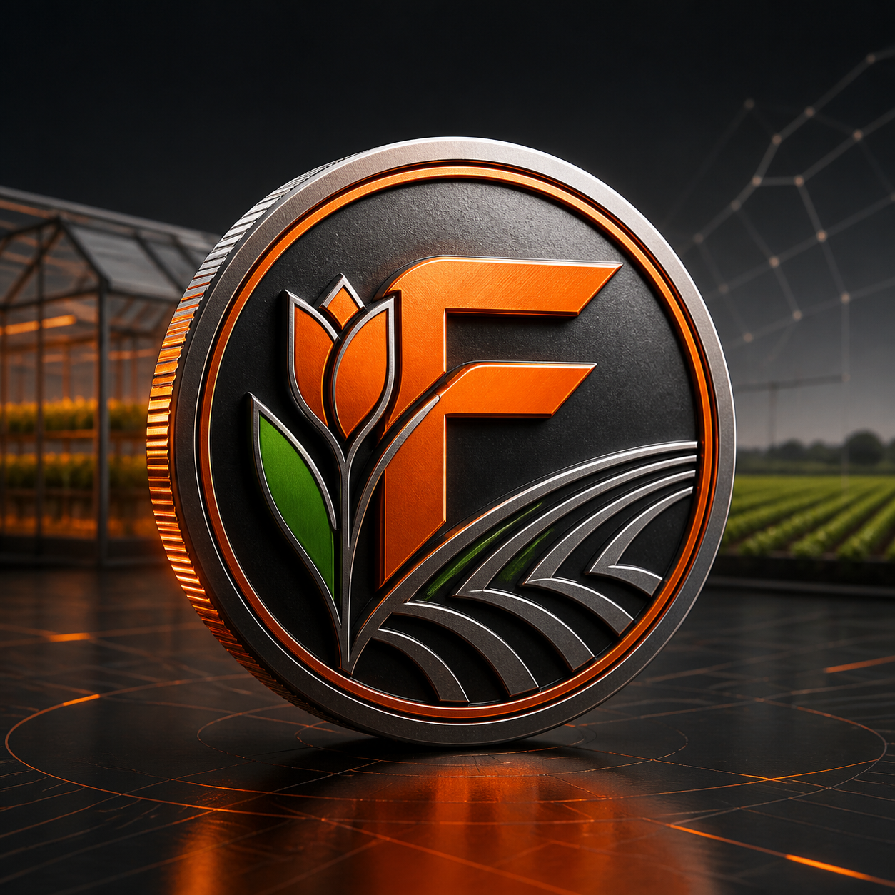 Moeda FOPPE com identidade laranja e agro